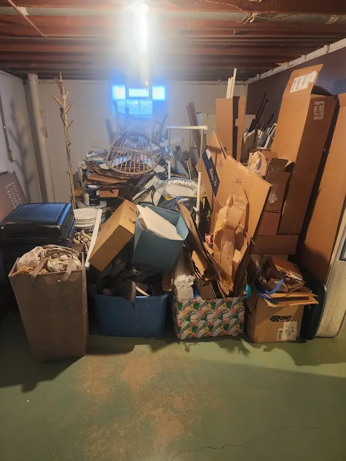 Roll-off dumpster container at job site for 4 Yard Dumpster Rental in Glenarden